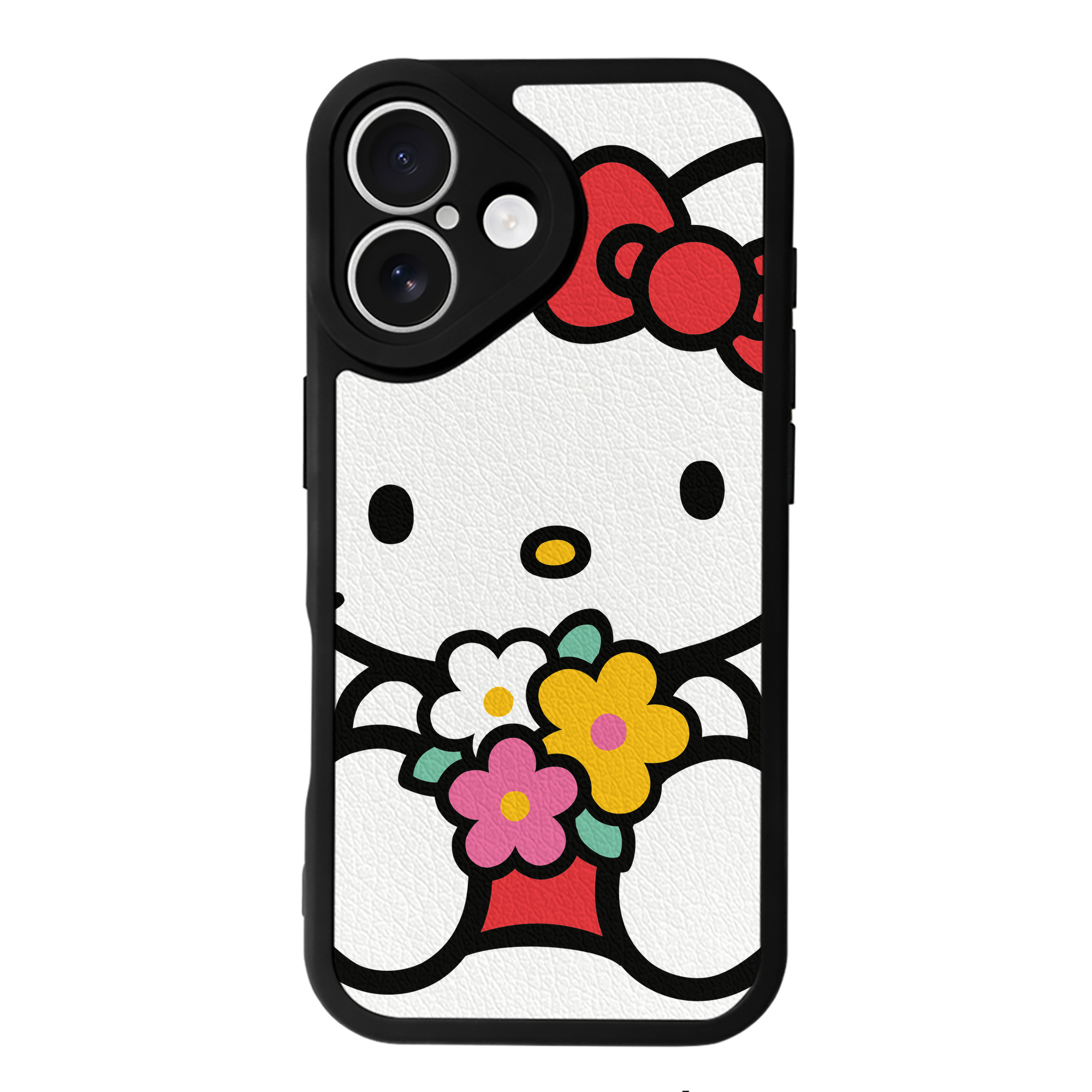 （画像用） Hello Kitty ハローキティ 【iPhone 16シリーズ対応】シリコンスマホケース（レザー調） 材質：シリコン